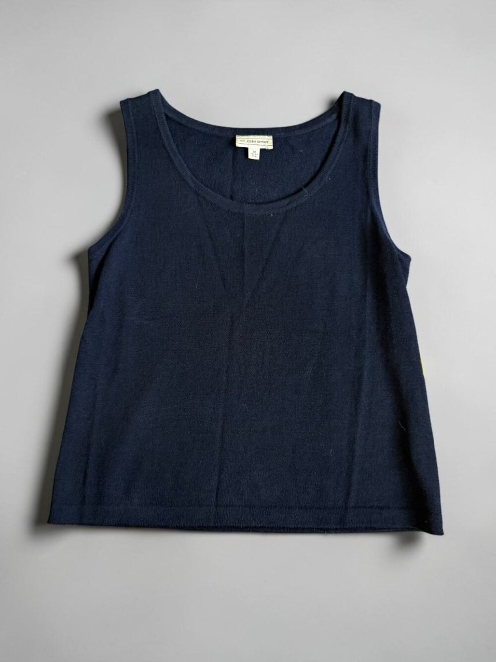 ST JOHN SPORT Vintage Navy Blue Black Knit Tank Top Size Medium